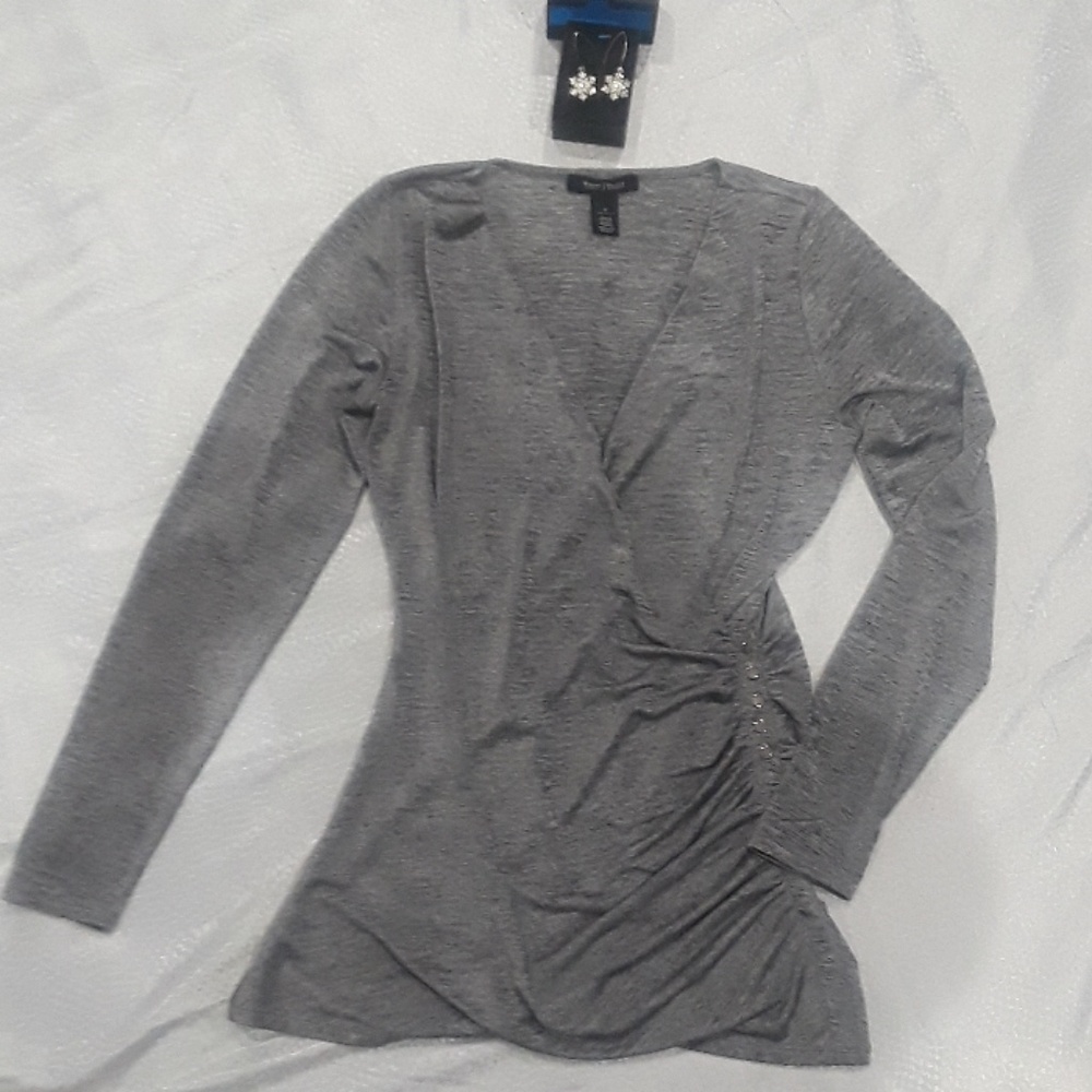 White House Black Market Silver Shirt